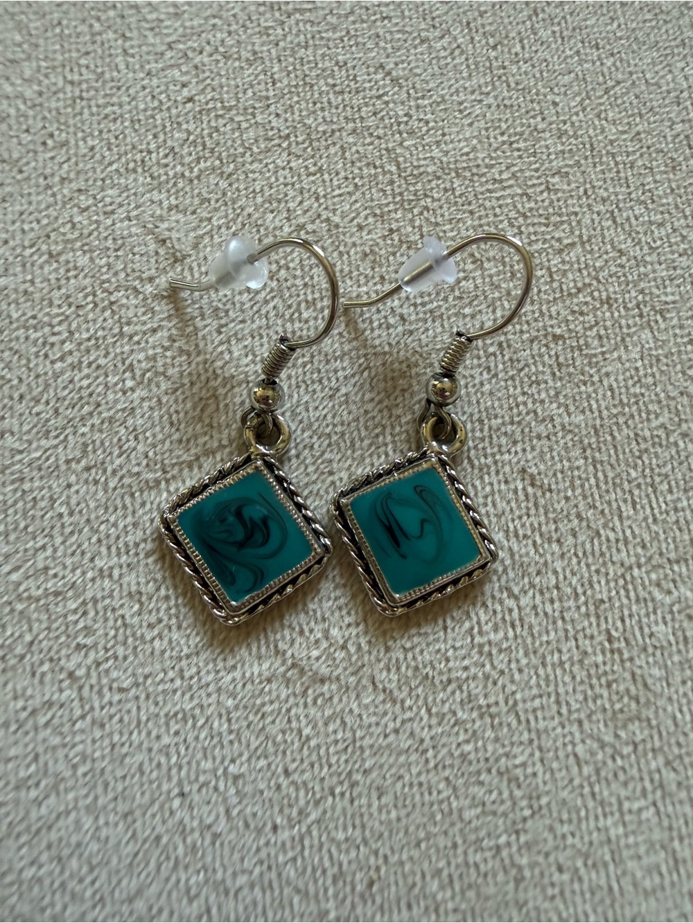 Turquoise Square Drop Earrings - Women Jewelry